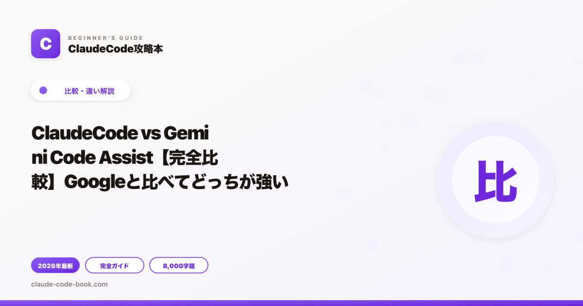 ClaudeCode vs Gemini Code Assist【完全比較】Googleと比べてどっちが強い？