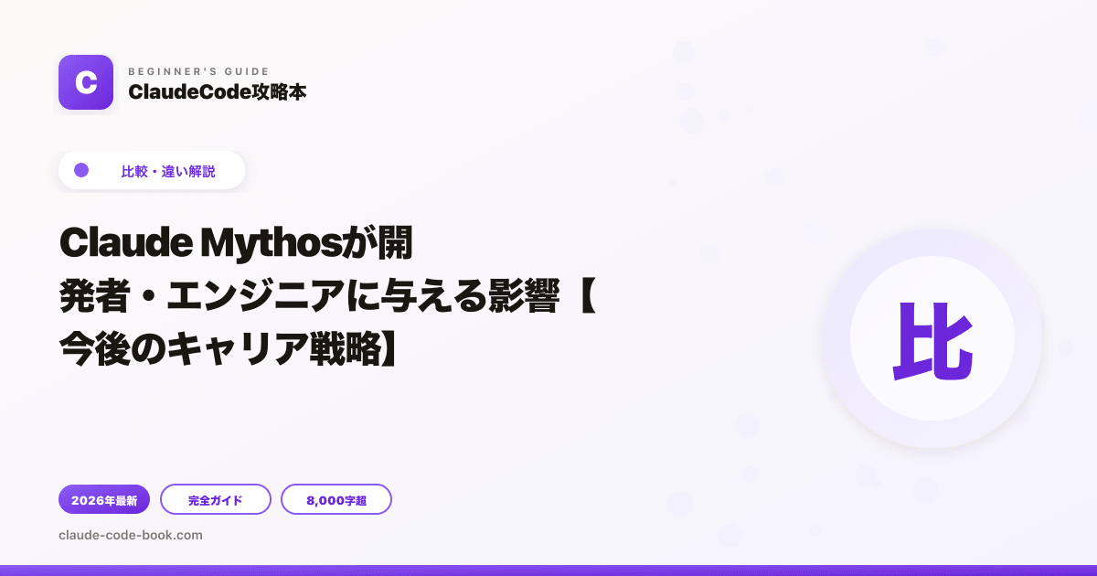 Claude Mythosが開発者・エンジニアに与える影響【今後のキャリア戦略】