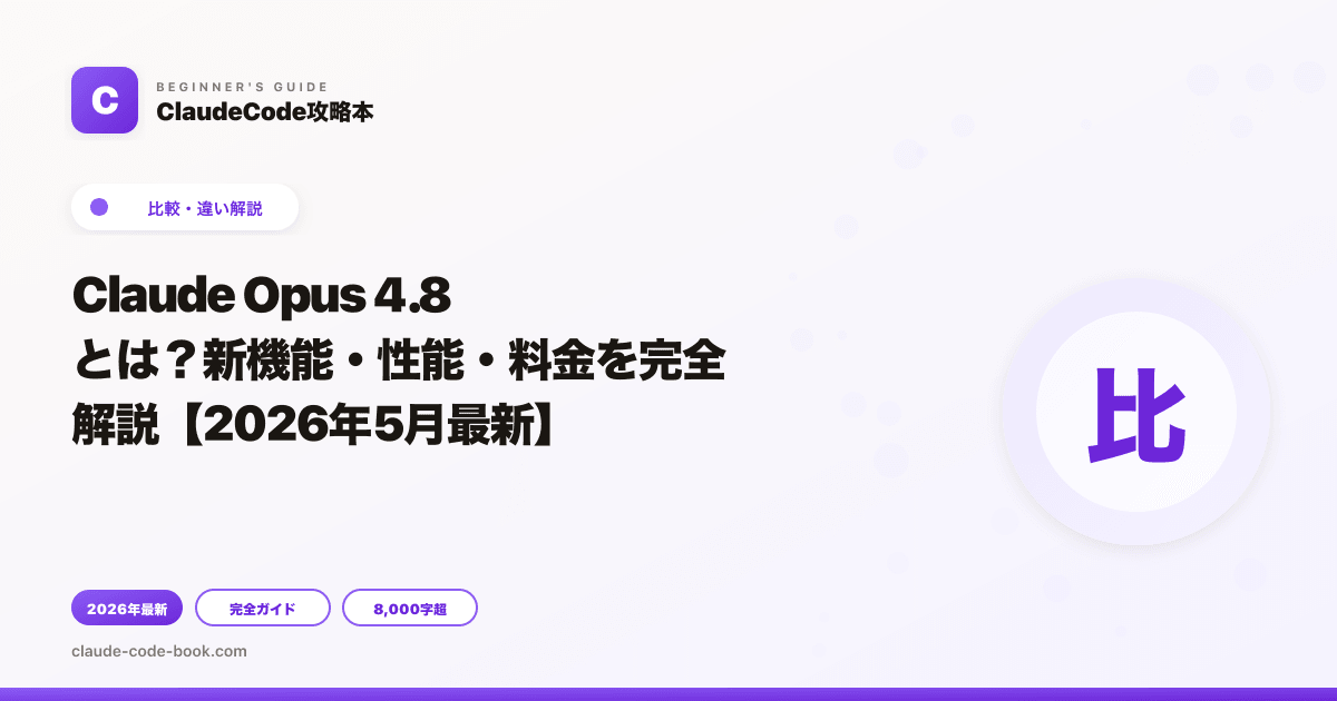 Claude Opus 4.8とは？新機能・性能・料金を完全解説【2026年5月最新】