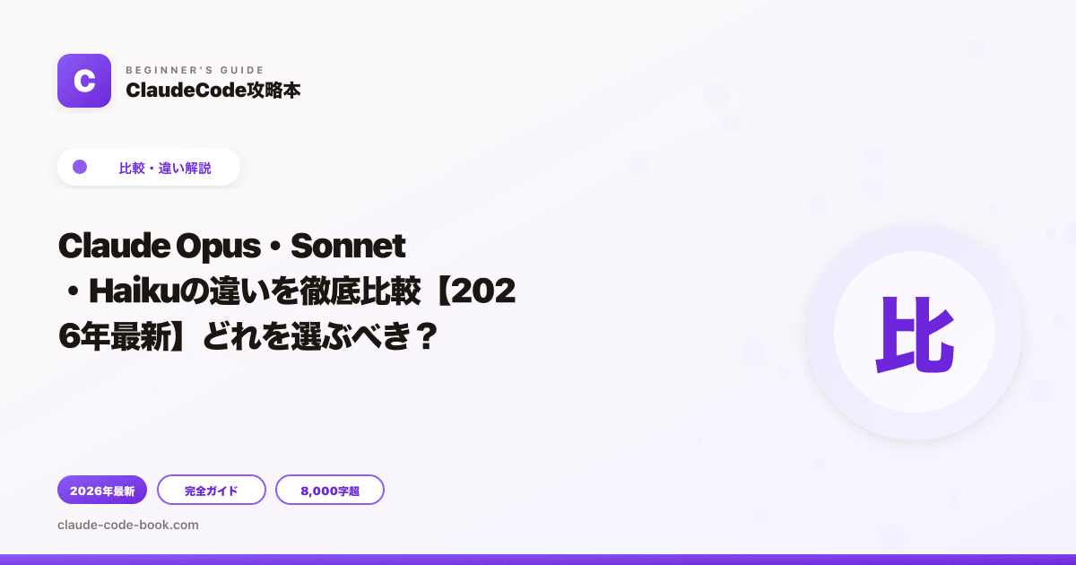 Claude Opus・Sonnet・Haikuの違いを徹底比較【2026年最新】どれを選ぶべき？