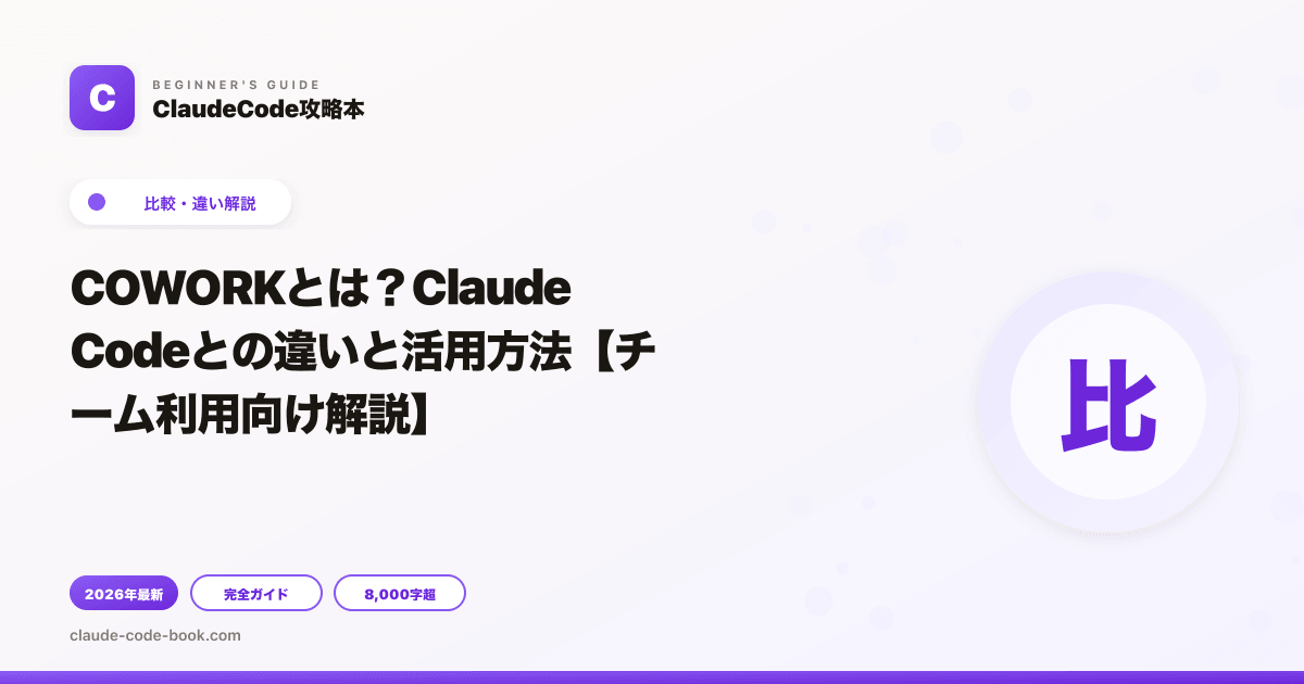 COWORKとは？ClaudeCodeとの違いと活用方法【チーム利用向け解説】