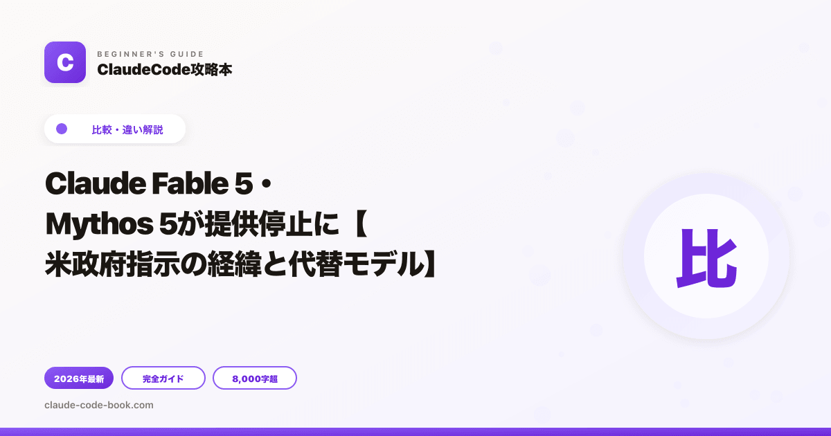 Claude Fable 5・Mythos 5が提供停止に【米政府指示の経緯と代替モデル】